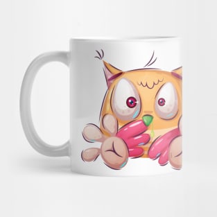 Ill baby owl concept cartoon design artwork Mug